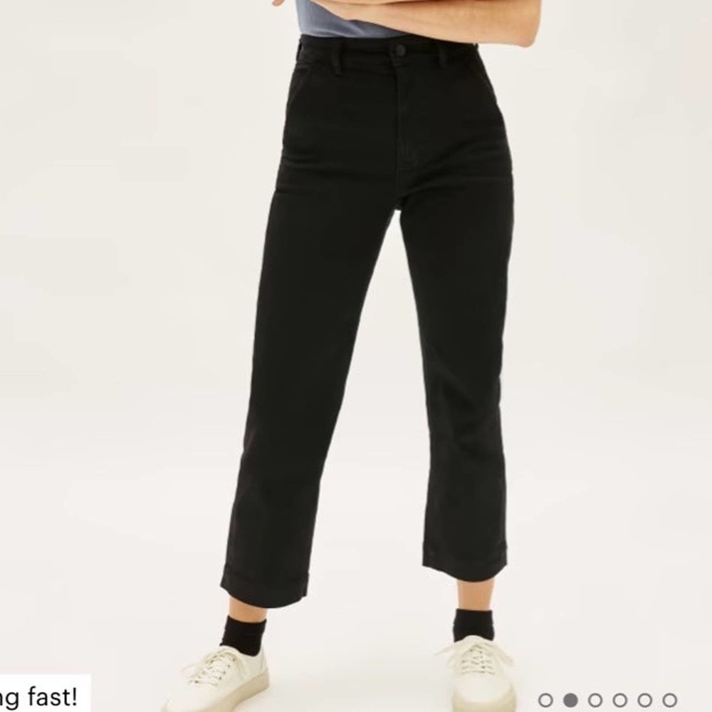 Everlane The Straight-Leg Crop Pants Black size 0